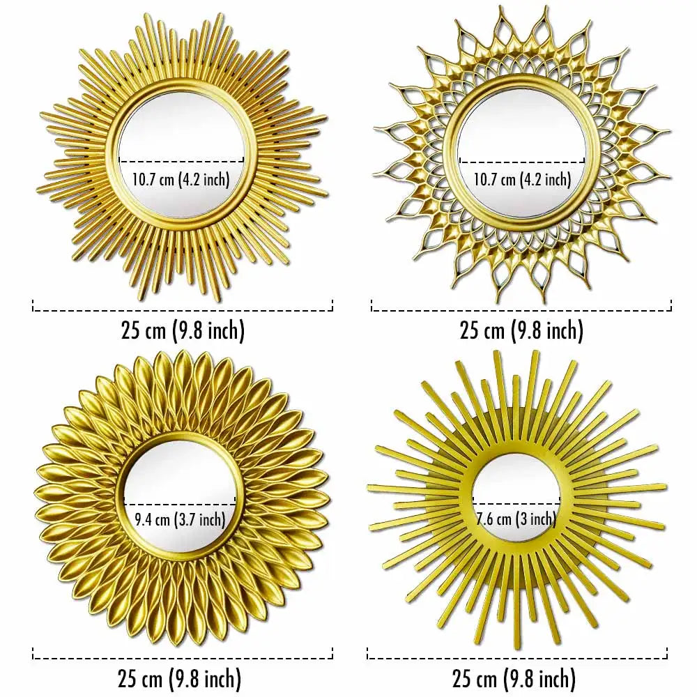 Miroir Soleil Doré | Décoration Murale Bohème | Miroir Sunburst Vintage | Velvet Maison