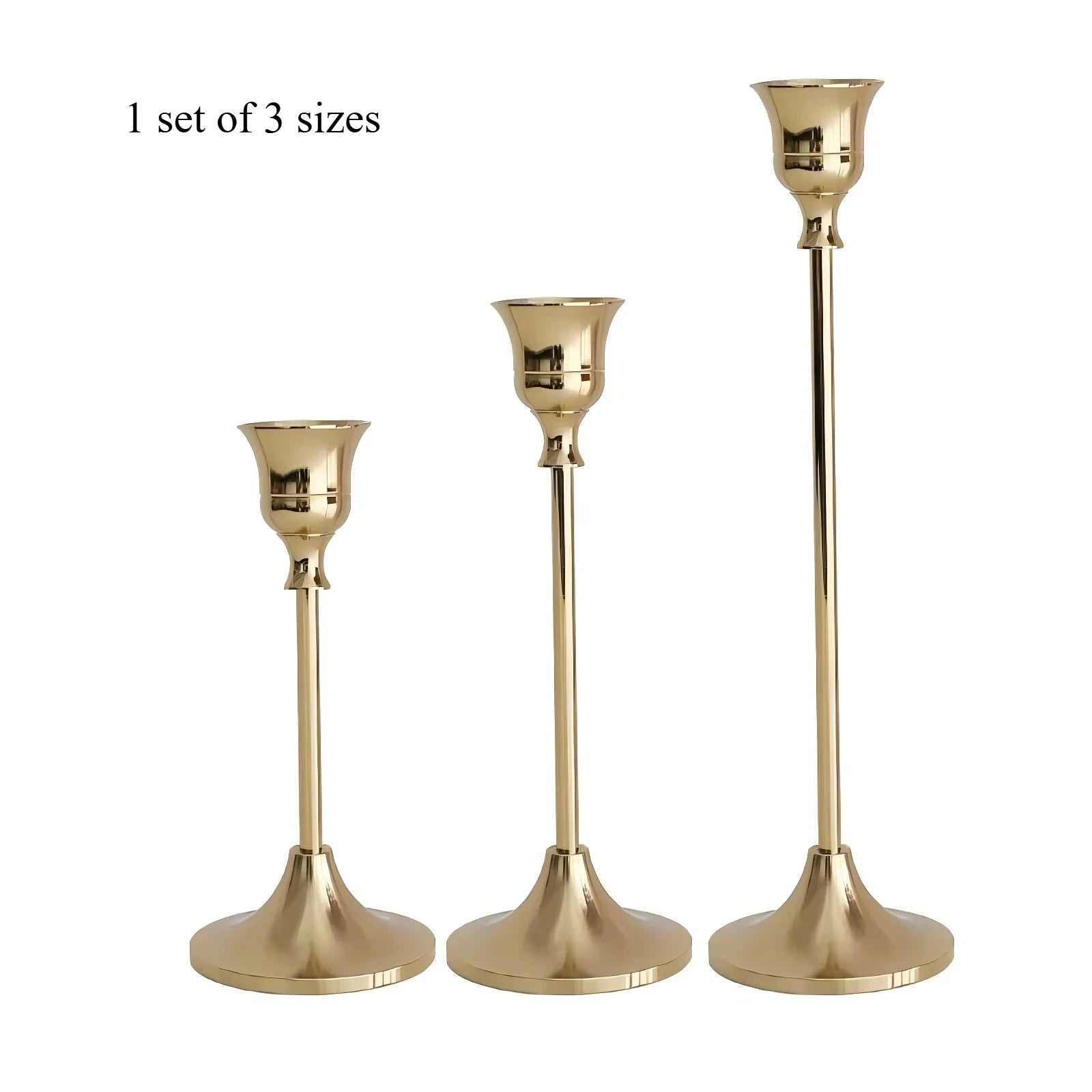 Set 3 Bougeoirs Dorés | Décoration Table Luxe | Style Vintage