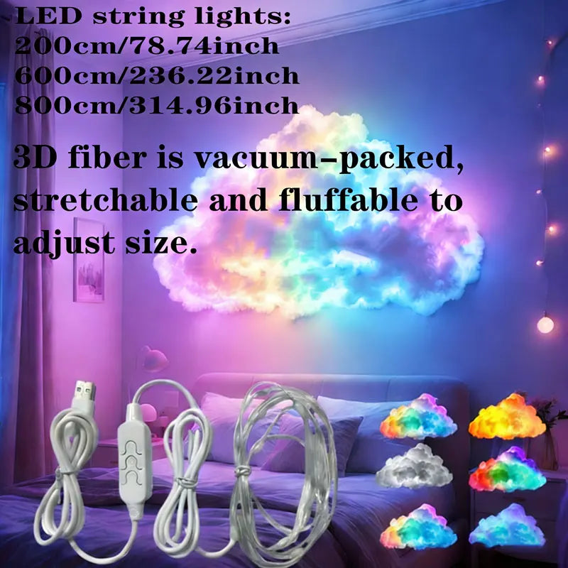 Lampe Nuage LED | Lumière Aesthetic Changement de Couleur | Déco Chambre 3D