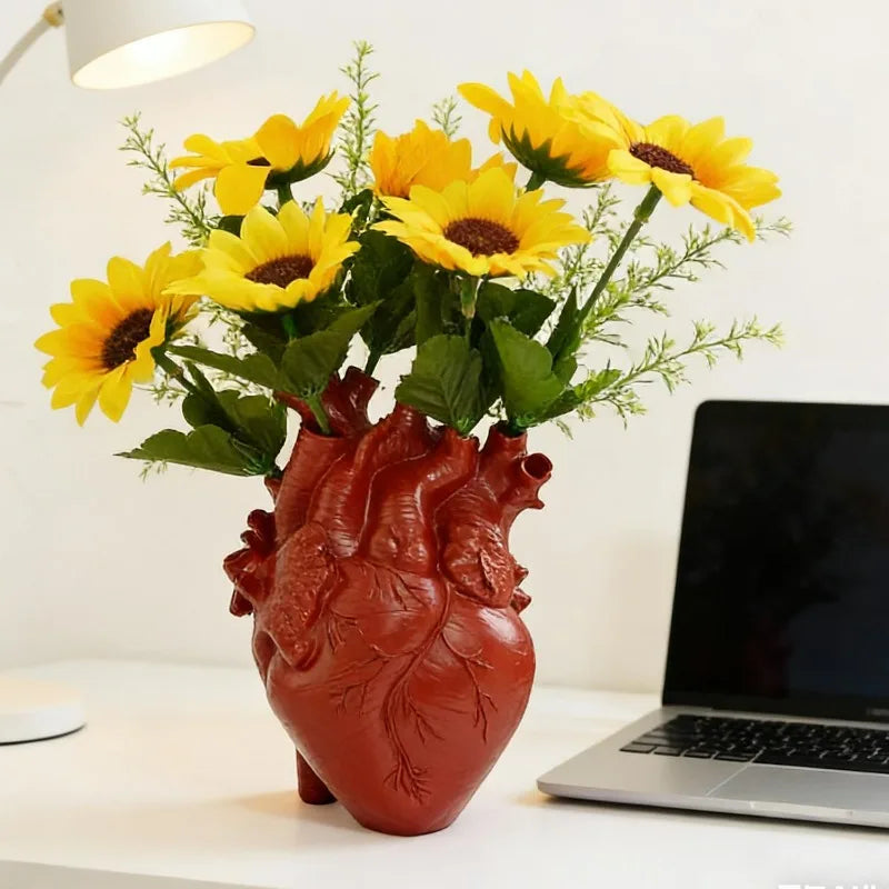 Vase Cœur Doré | Décoration Luxe | Idée Cadeau Femme