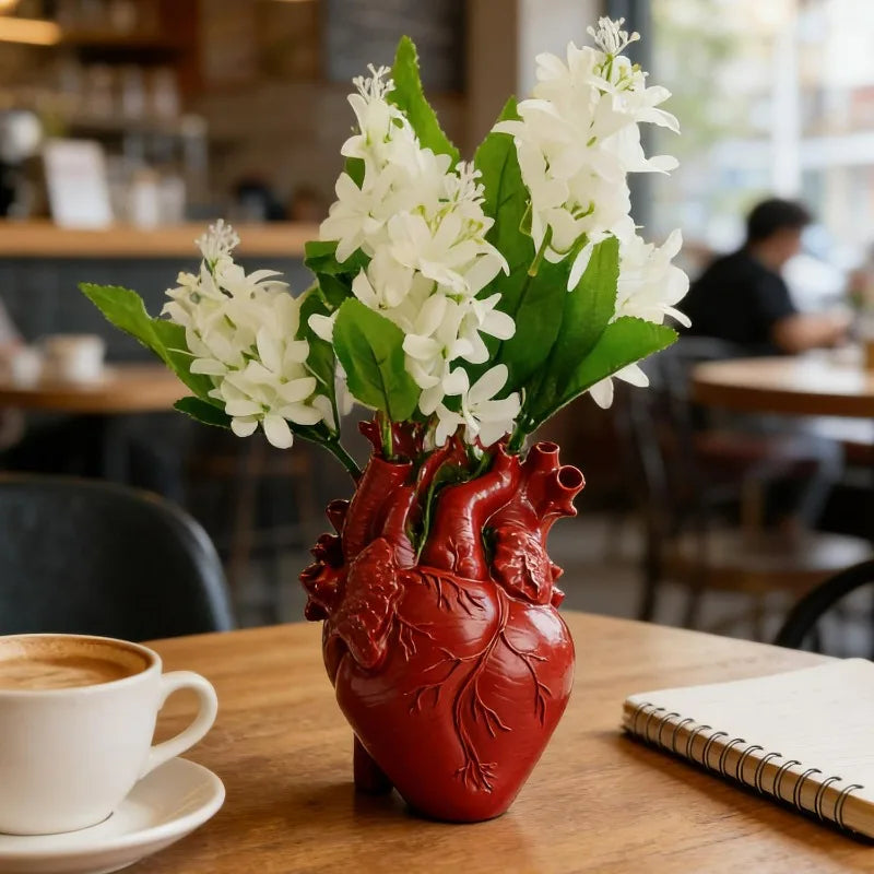 Vase Cœur Doré | Décoration Luxe | Idée Cadeau Femme