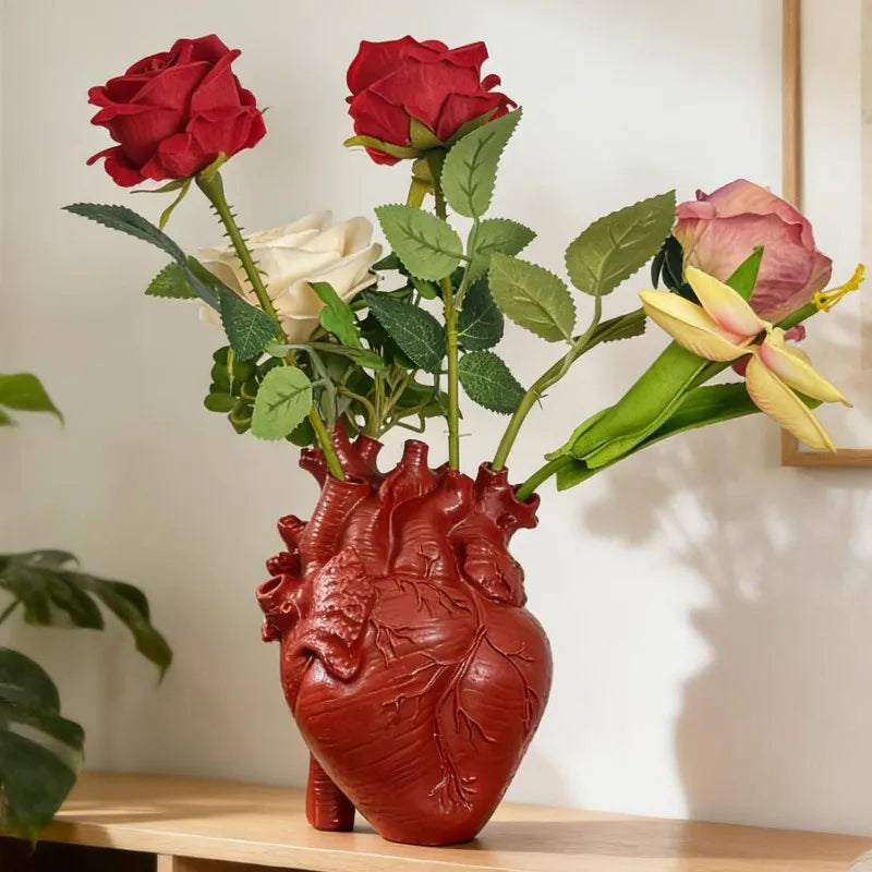 Vase Cœur Doré | Décoration Luxe | Idée Cadeau Femme