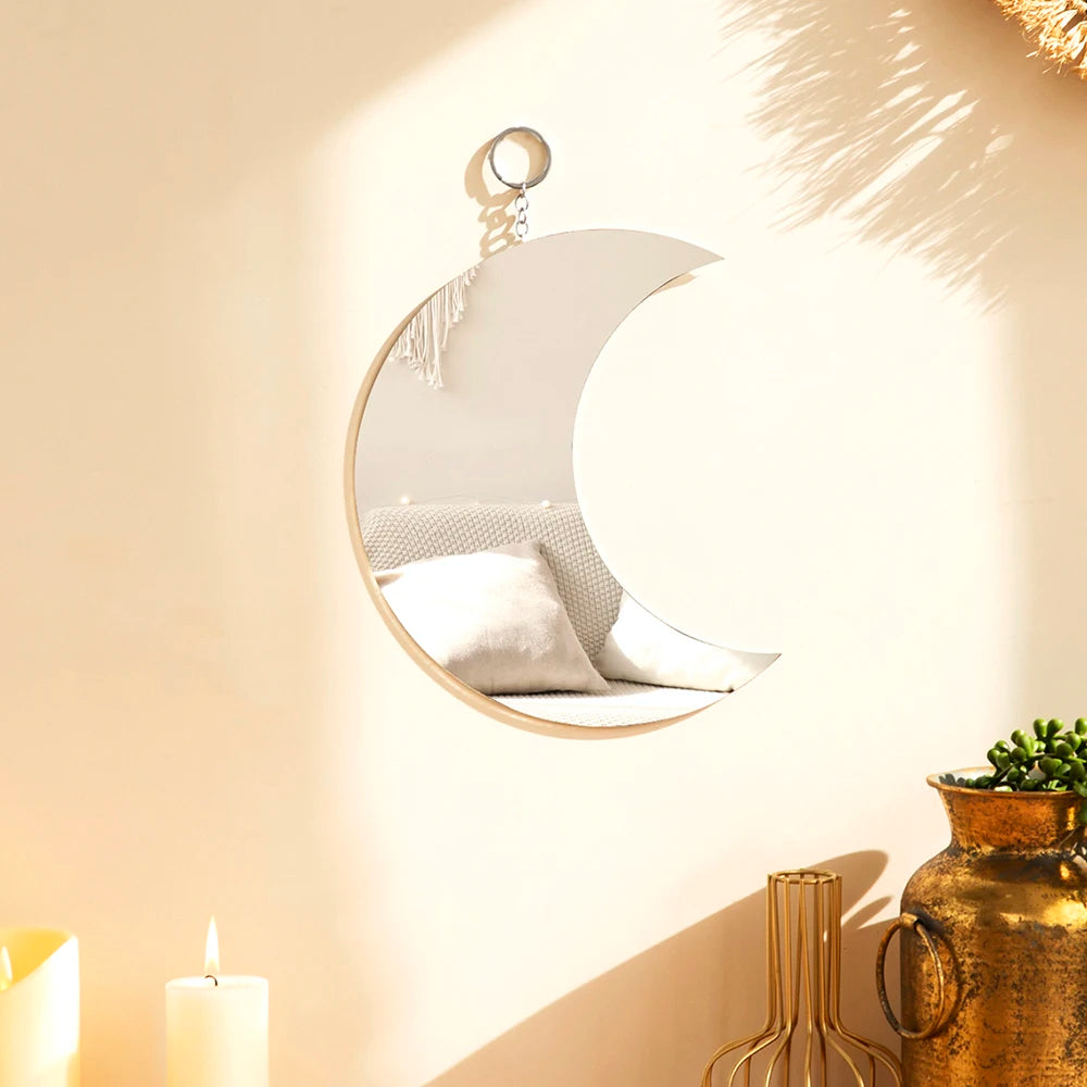 Miroir Lune Doré | Décoration Murale Aesthetic | Chambre Salon